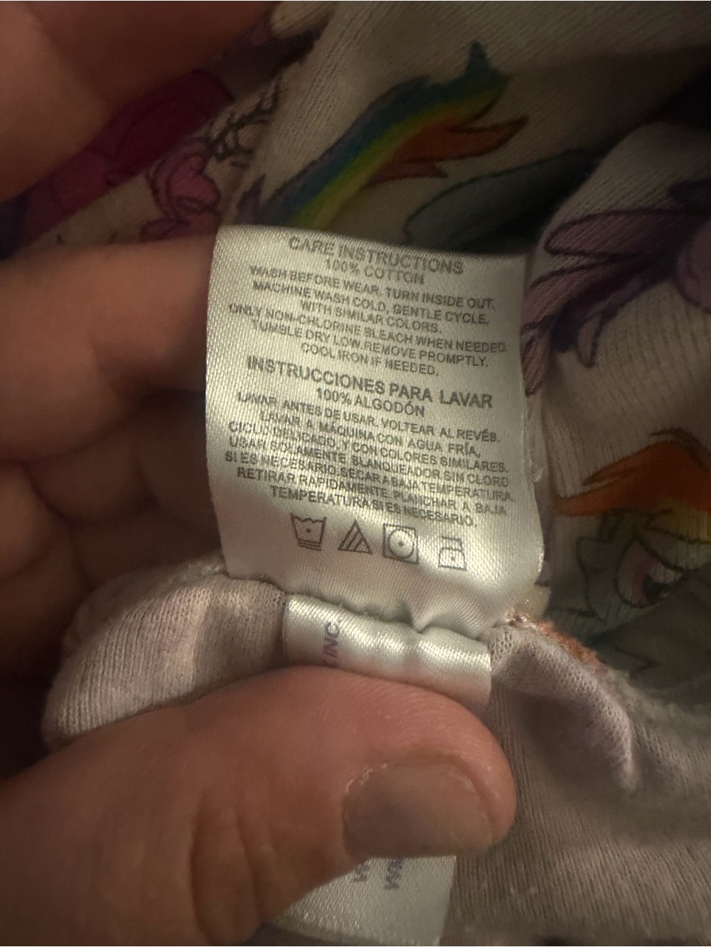 My Little Pony 5T Pink Pajama Bottoms with Rainbow & Purple Details - Picture 8 of 8